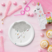 Bunter Regen-Wolken-Papier-Teller Pappteller (Party)