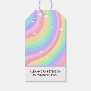 Bunter Regenbogen 5. Geburtstag Geschenkanhänger