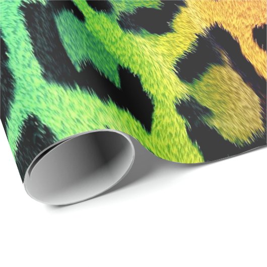 Bunter Regenbogen abgetönte Leopard-Druck-Stellen Geschenkpapier (Rolleneckpunkt)