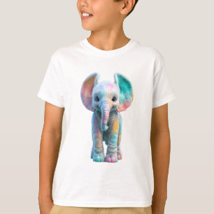 Bunter Regenbogen-Baby-Elefant für Kinder T-Shirt