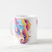 Bunter Regenbogen Elefant Aquarell Kaffeetasse (Vorderseite Links)