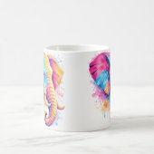 Bunter Regenbogen Elefant Aquarell Kaffeetasse (Mittel)