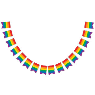 Bunter Regenbogen-Entwurf des Stolz- Wimpelkette