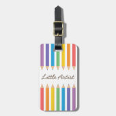 Bunter Regenbogen-Farbton zeichnet Schulkinder an Gepäckanhänger (Vorderseite vertikal)