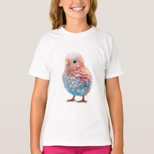 Bunter Regenbogen Feder Baby Küken Kinder T-Shirt