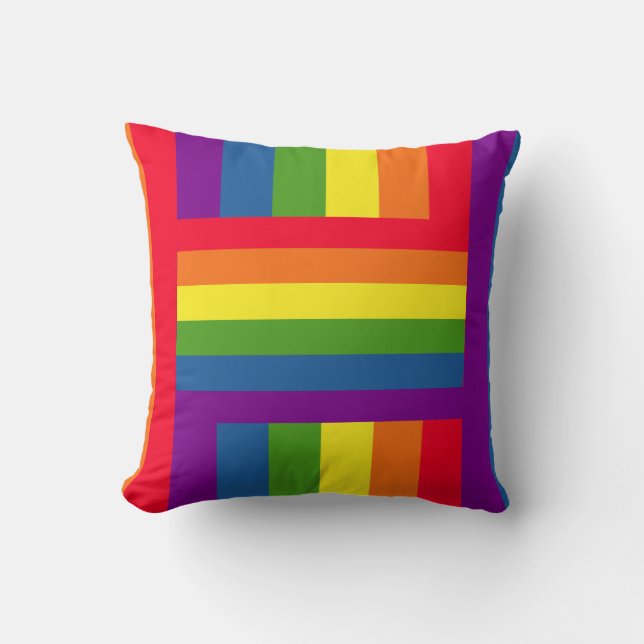Bunter Regenbogen-Flaggen-Gay Pride Kissen (Vorderseite)
