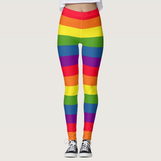 Bunter Regenbogen-Flaggen-Gay Pride Leggings (Vorderseite)