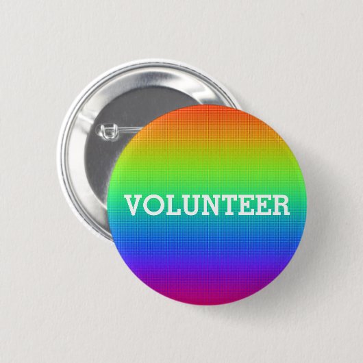 Bunter Regenbogen-Freiwillig-Knopf Button (Vorne & Hinten)