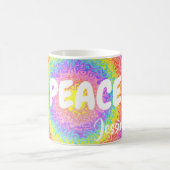 Bunter Regenbogen-Frieden personalisiert Kaffeetasse (Mittel)