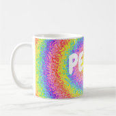 Bunter Regenbogen-Frieden personalisiert Kaffeetasse (Links)