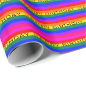 Bunter Regenbogen-Glücklicher Geburtstag Geschenkpapier (Rolleneckpunkt)
