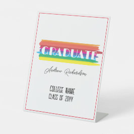 Bunter Regenbogen Minimalistischer Abschlussname Sockelschild