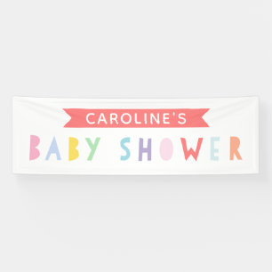 Bunter Regenbogen-moderne Babyparty-Fahne Banner
