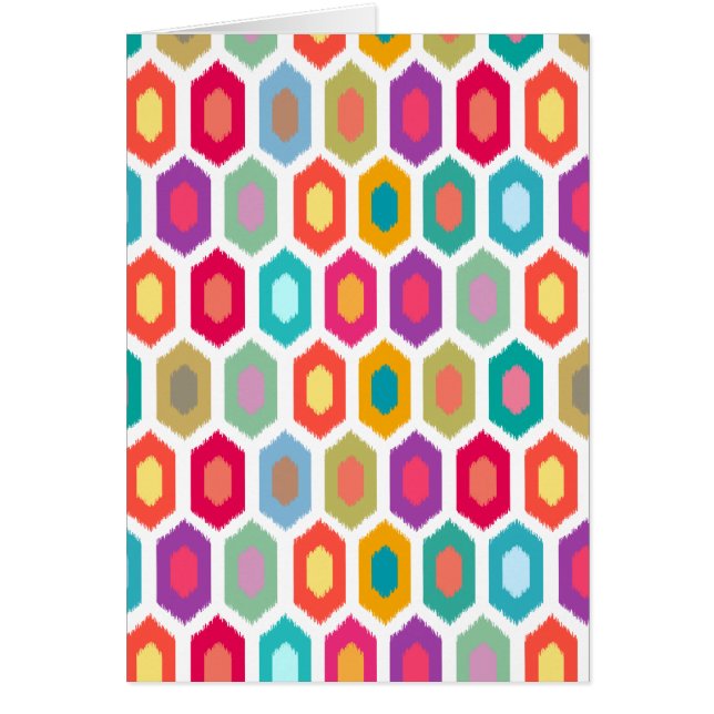 Bunter Regenbogen modernes Ikat Muster (Vorne)