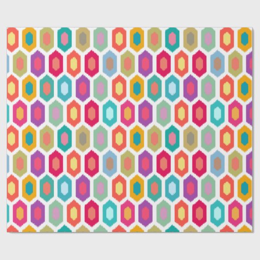 Bunter Regenbogen modernes Ikat Stammes- Muster Geschenkpapier (Flach)