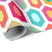 Bunter Regenbogen modernes Ikat Stammes- Muster Geschenkpapier (Rolleneckpunkt)