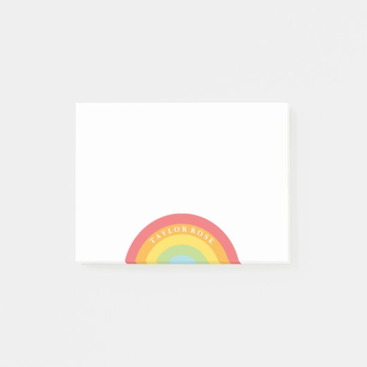 Bunter Regenbogen-personalisierte Post-it Klebezettel (Vorderseite)