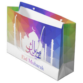Bunter Regenbogen polygonales Eid - große Geschenktüte
