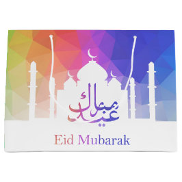Bunter Regenbogen polygonales Eid - große Große Geschenktüte
