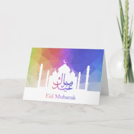 Bunter Regenbogen polygonales Eid - Gruß-Karte Feiertagskarte