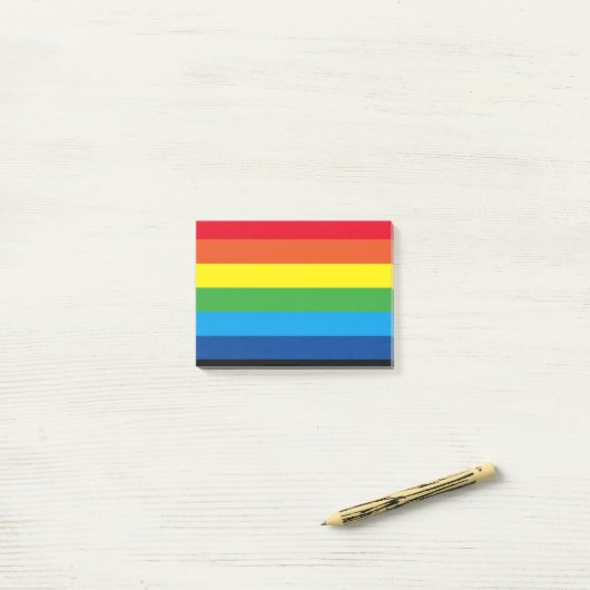 Bunter Regenbogen Post-it Klebezettel (Auf Schreibtisch)