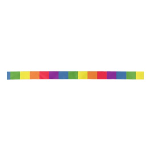 Bunter Regenbogen Stripes Feier Satinband (Vorderseite)