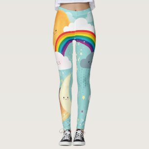 Bunter Regenbogen, Sun, bewölkt Leggings
