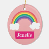 Bunter Regenbogen und Wolken, für kleine Mädchen Keramikornament (Links)