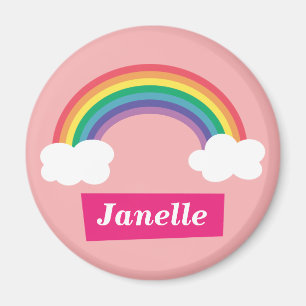 Bunter Regenbogen und Wolken, für kleine Mädchen Magnet