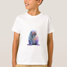 Bunter Regenbogen-Watte-Walrus für Kinder