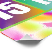 Bunter Regenbogen-Zahlenposter 1–20 mit süßem Bäre Poster (Ecke)