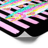 Bunter Regenbogenforelle preppy Sommer Seeben Lebe Poster (Ecke)