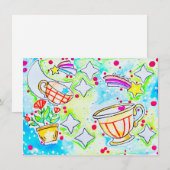 Bunter Regenbogenkaffee Mitteilungskarte (Vorne/Hinten)