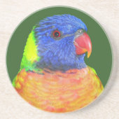 Bunter Regenbogenlori-Papagei Getränkeuntersetzer (Vorne)