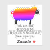 Bunter Regenbogenschaf Aufkleber (Blatt)