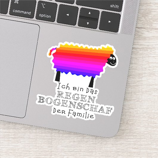 Bunter Regenbogenschaf Aufkleber (Detail)