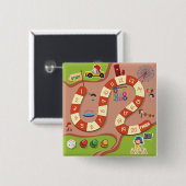 Bunter Rennstrecken-Brettspiel für Kinder Button (Vorne & Hinten)