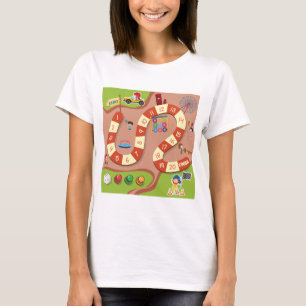 Bunter Rennstrecken-Brettspiel für Kinder T-Shirt