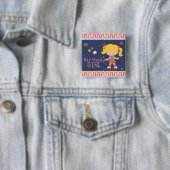Bunter Retro blonder Rollen-Skaten-Geburtstag Button (Beispiel)
