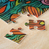 Bunter Retro-Blumengarten Puzzle (Seite)