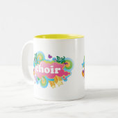 Bunter Retro Chor entwerfen Geschenk Zweifarbige Tasse (Vorderseite Links)