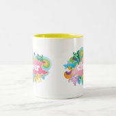 Bunter Retro Chor entwerfen Geschenk Zweifarbige Tasse (Mittel)