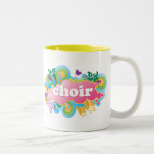 Bunter Retro Chor entwerfen Geschenk Zweifarbige Tasse