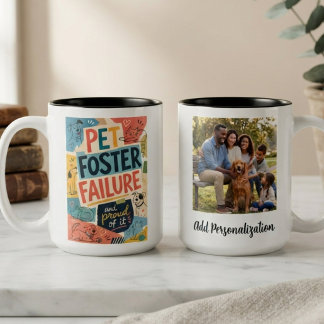 Bunter Retro-Misserfolg bei der Tierpflege Zweifarbige Tasse