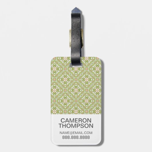 Bunter retro Musterhintergrund 2 des Gepäckanhänger (Rückseite vertikal)