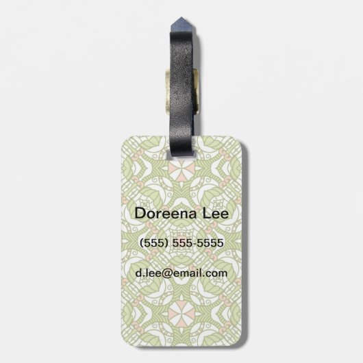 Bunter Retro Musterhintergrund 2 Gepäckanhänger (Rückseite vertikal)