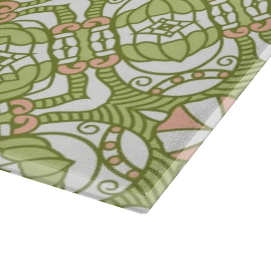 Bunter Retro Musterhintergrund 2 Schneidebrett (Ecke)