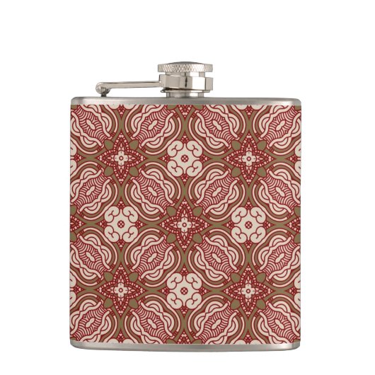 Bunter Retro Musterhintergrund 4 Flachmann (Vorderseite)