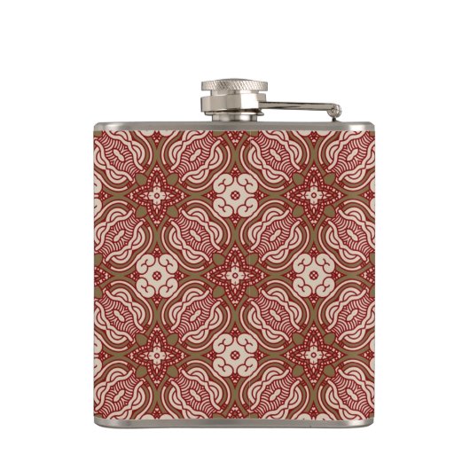 Bunter Retro Musterhintergrund 4 Flachmann (Rückseite)