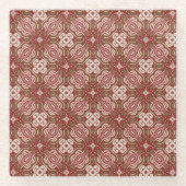 Bunter Retro Musterhintergrund 4 Glasuntersetzer (Vorderseite)